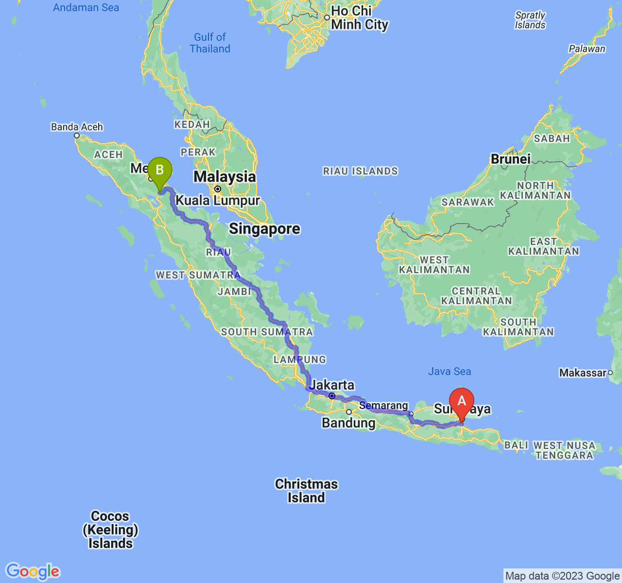 rute perjalanan Kab. Sidoarjo-Kota Pematangsiantar