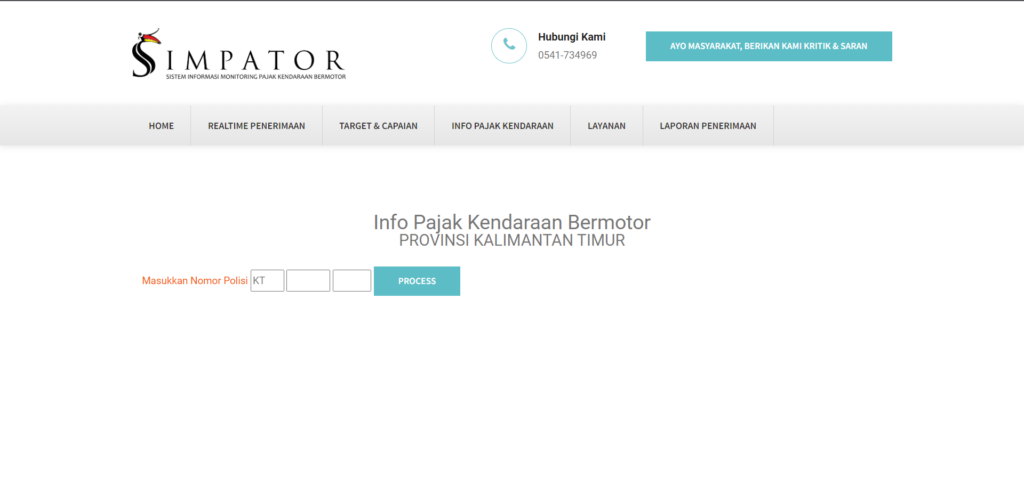 Website Simpator Kalimantan Timur